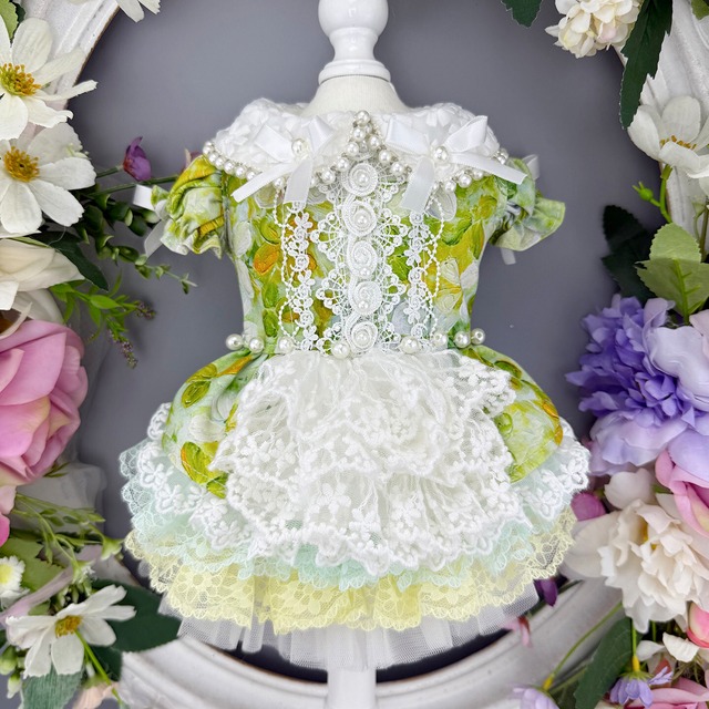 レモンフラワーのガーデンプリンセスドレス　00854