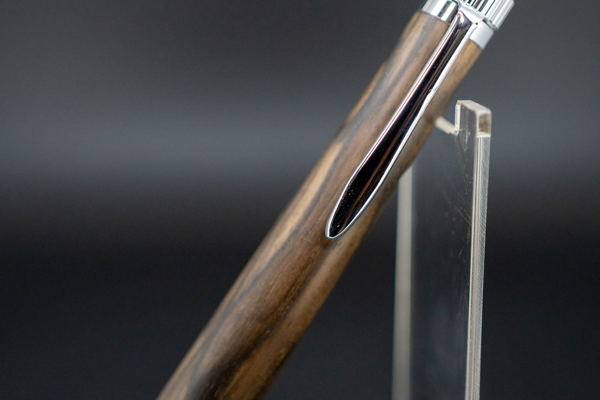 【魅惑の黒い紋様】黒柿 孔雀杢 極上④ silver BP