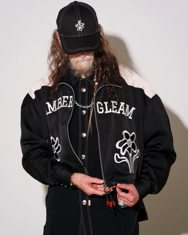 【４月中旬】ブラック | エンブロイダリーサテンブルゾン