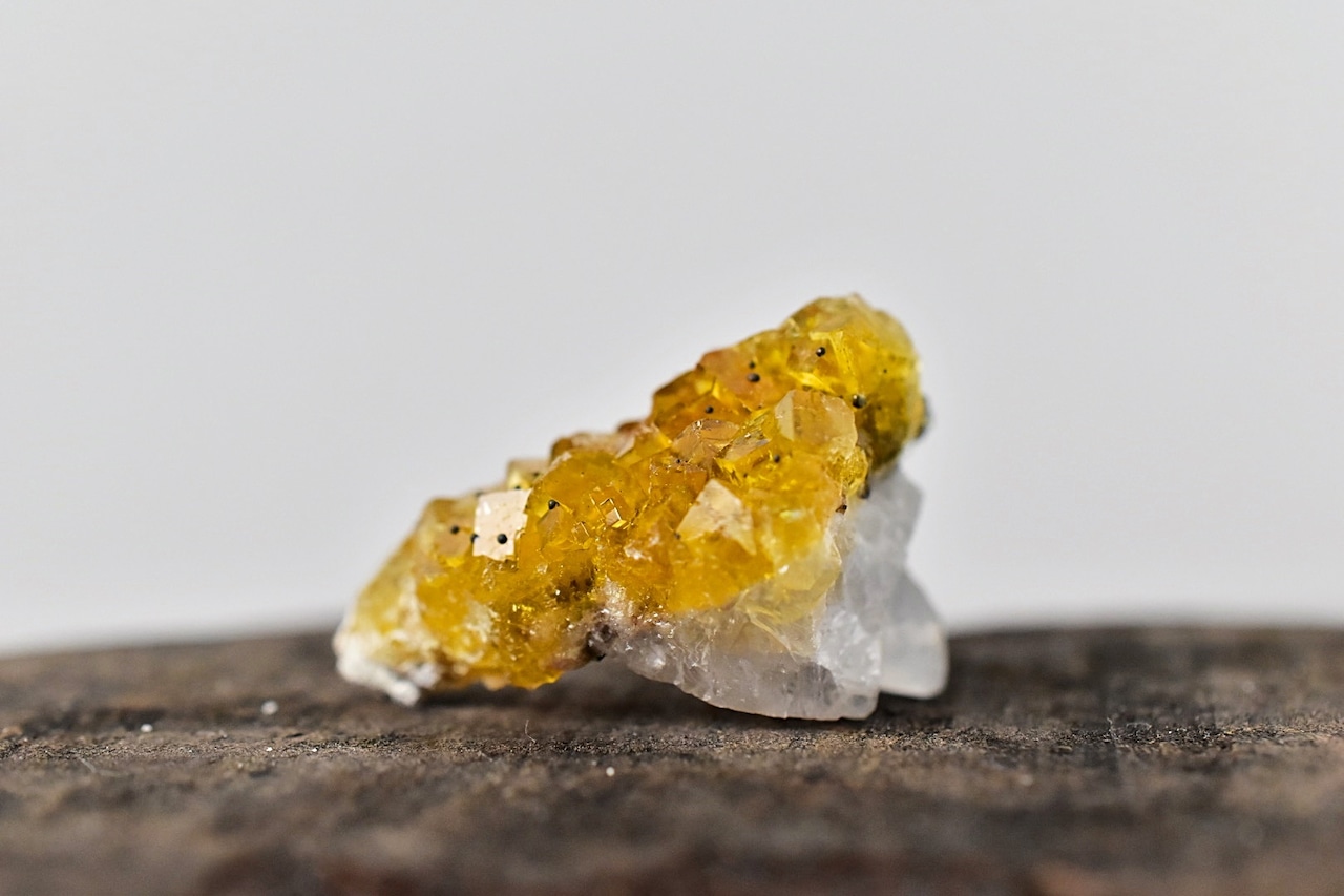Yellow Fluorite with Calcite