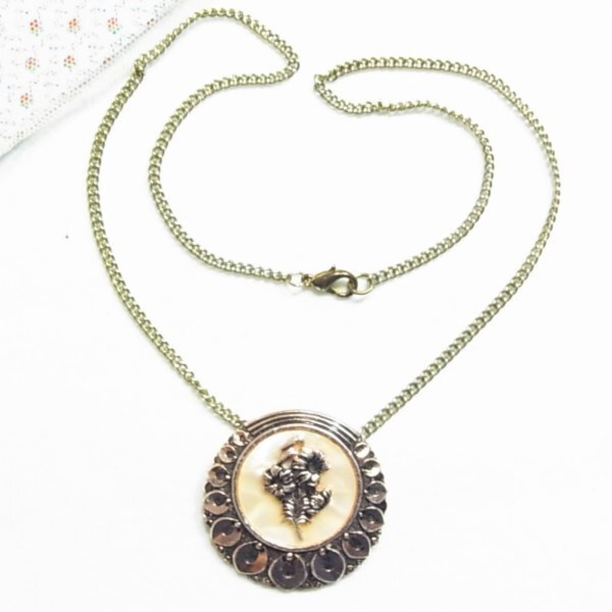 ドイツ製 花のスカーフ留め、ペンダント、ドレスクリップ アクセサリー 