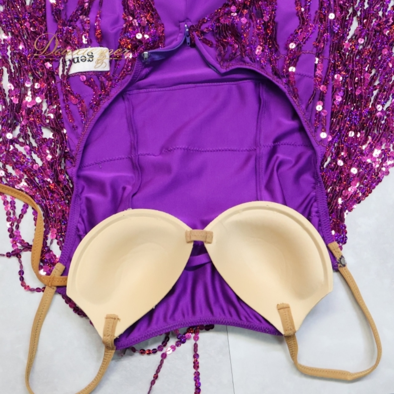 社交ダンス 衣装 ジャンティ gentil ラテンドレス ラテン ワンピース スパンコール デモ 競技 発表会 パーティ 軽い パープル系 ピンク系 フェスティバル きらきら ダンスウェア ダンス衣装 パーティ 派手 派手系 フリンジ おしゃれ 女性用