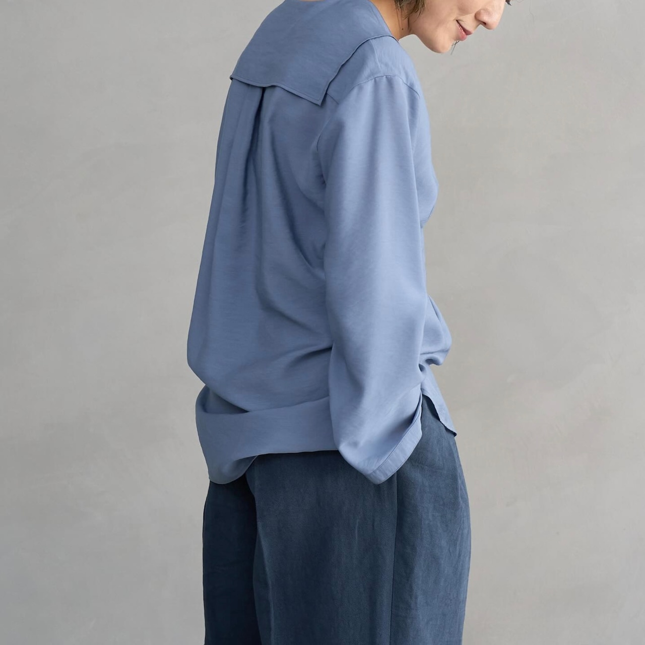 SINME セーラーブラウス ブルー