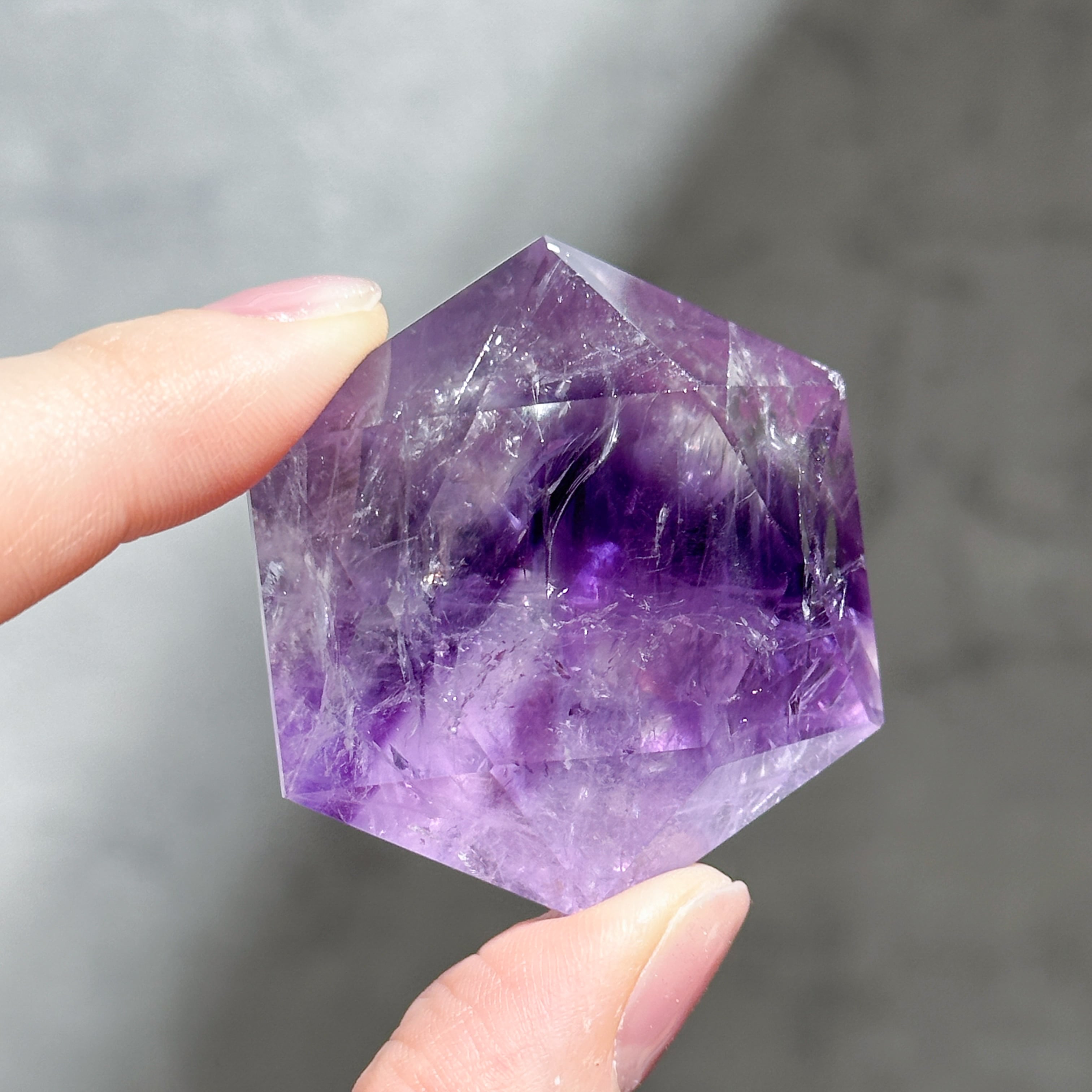 高品質　ファントム　アメジスト　ダイヤモンド　天然石 ファントムアメジスト ダイヤモンドカット11◇ Phantom Amethyst