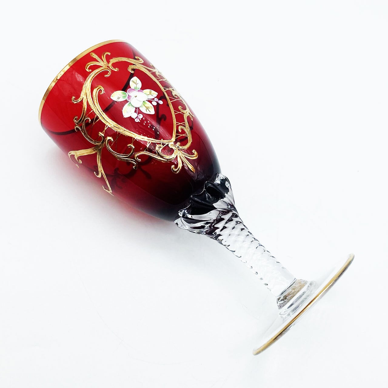 【未使用】ベネチアングラス ワイングラス/シャンパングラス 4個セット 未使用】ベネチアングラス ワイングラス/シャンパングラス 4個セット