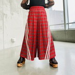 ライン入りチェックワイドパンツ