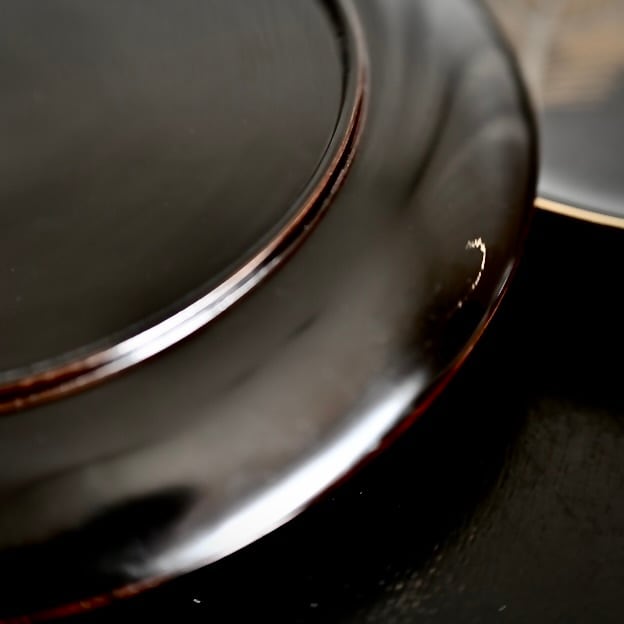 54024】輪島塗 木皿 松もよう（1枚） / Wajima Nuri Wooden Plate Pine