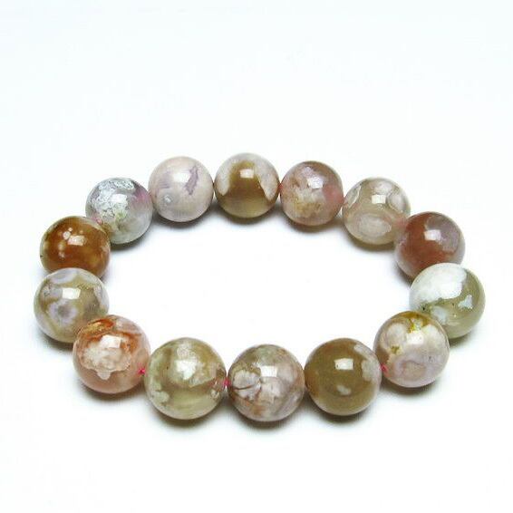 チェリーブロッサムアゲート ブレスレット 桜瑪瑙 15mm [M便 1/10] 111-26462