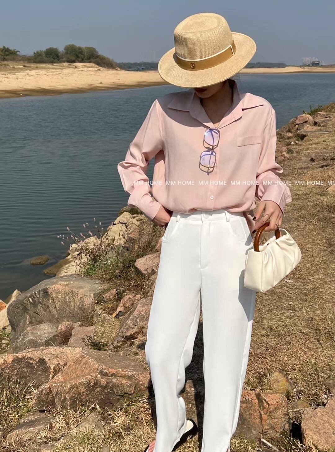 オープンカラーブラウス　AJ42441-906