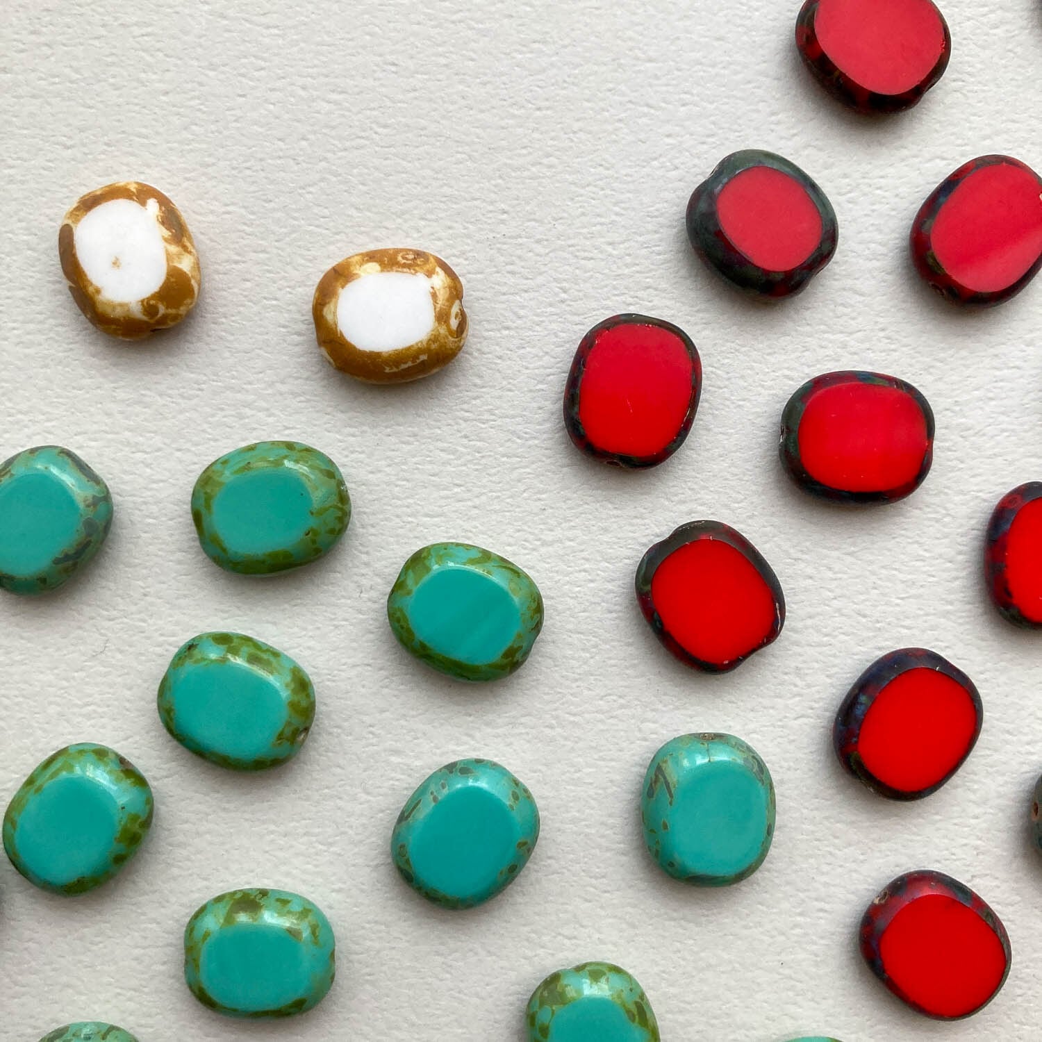 〈再入荷〉ゆる四角テーブルカットチェコビーズ(カラー)