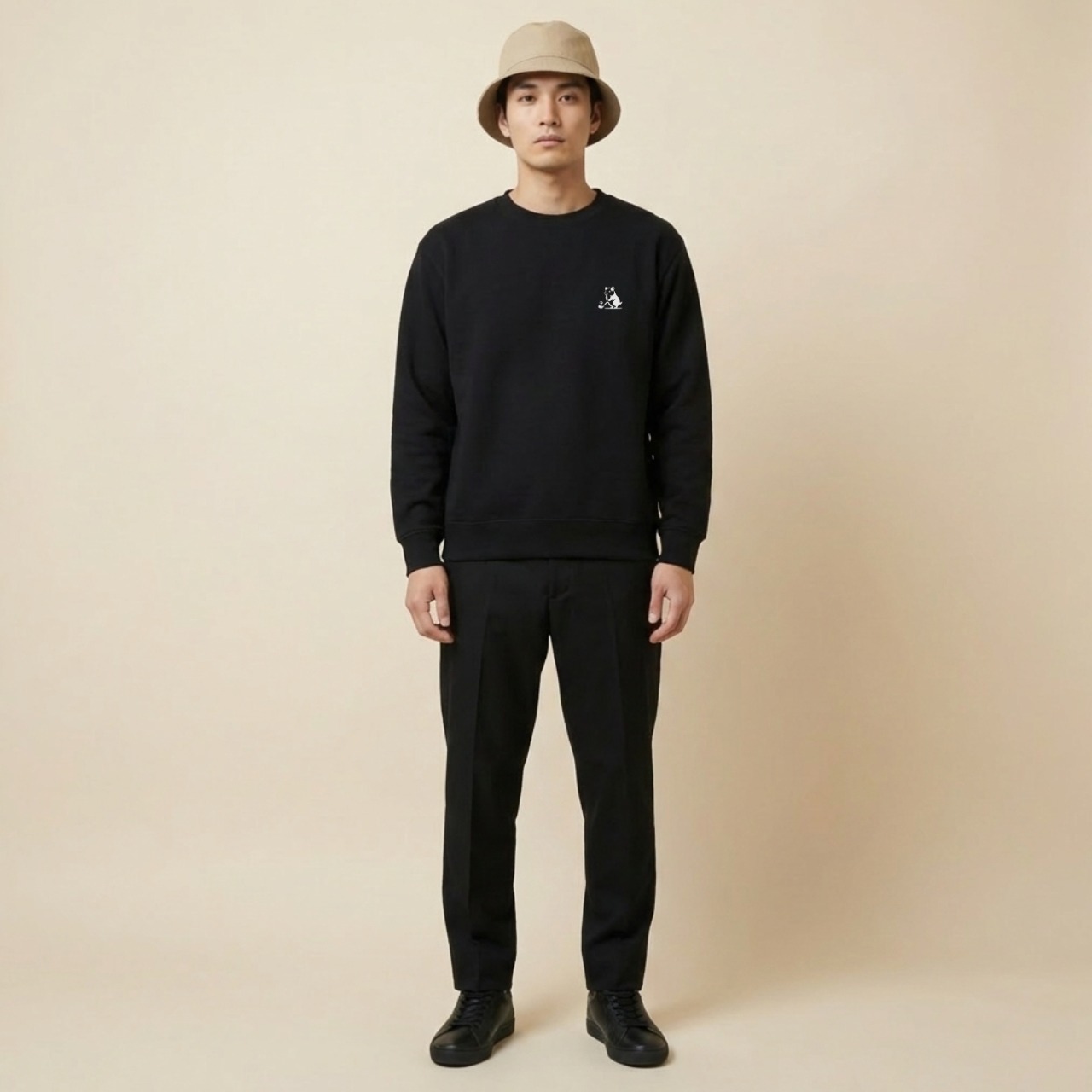 WOOL LINING SWEATSHIRT/BK