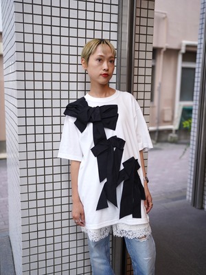 MAISON SPECIAL(メゾンスペシャル)"Twisted Ribbon Oversize T-shirt【White】"