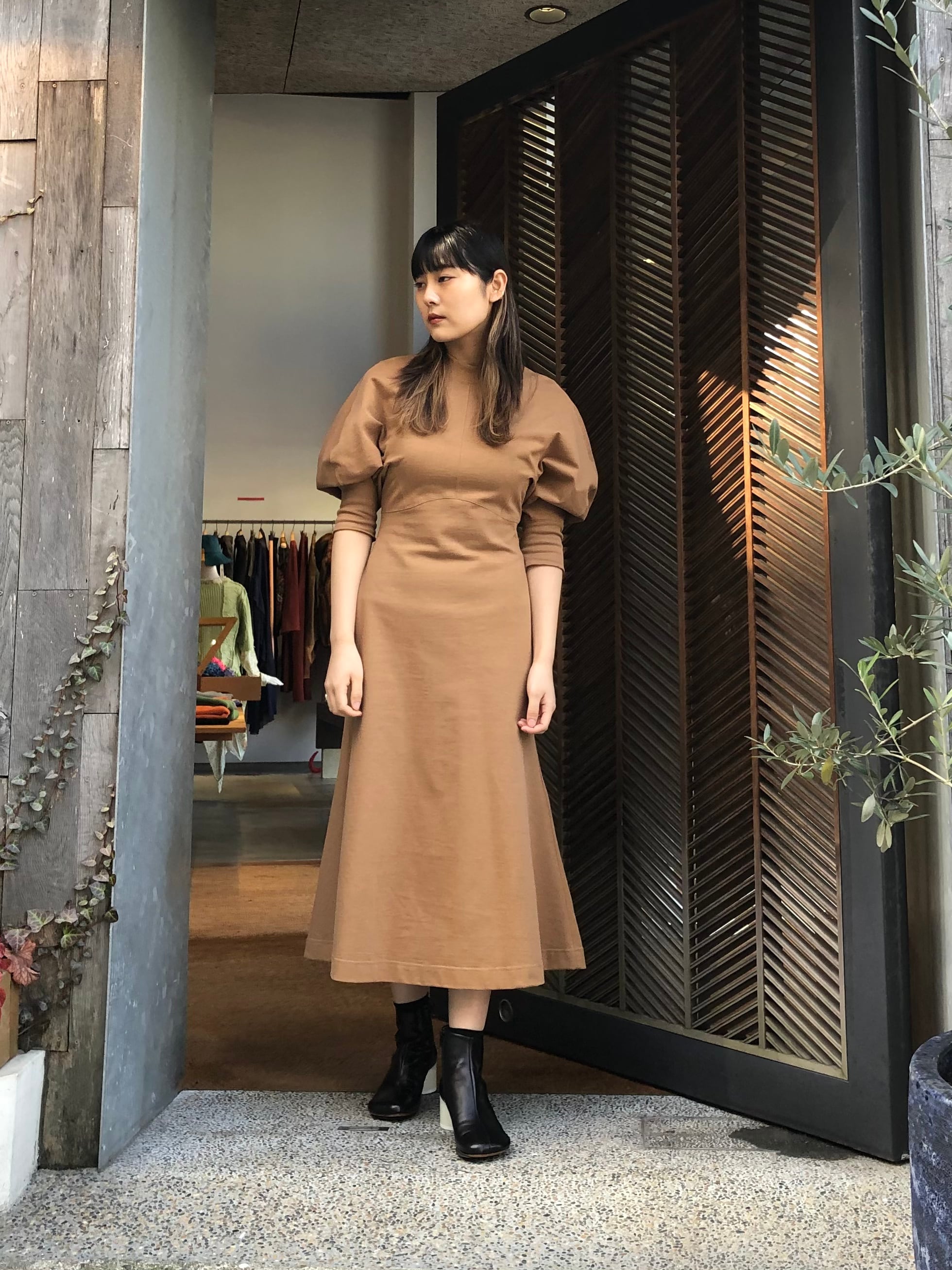 りしており mame kurogouchi Classic Cotton Dress カーキ ブランド