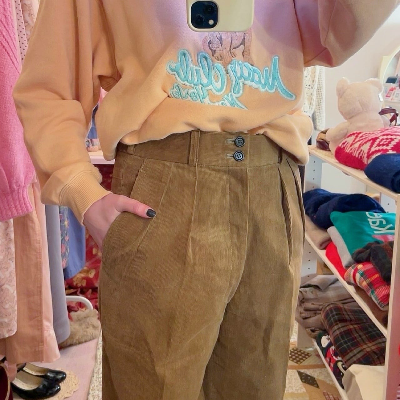 brown corduroy wide pants