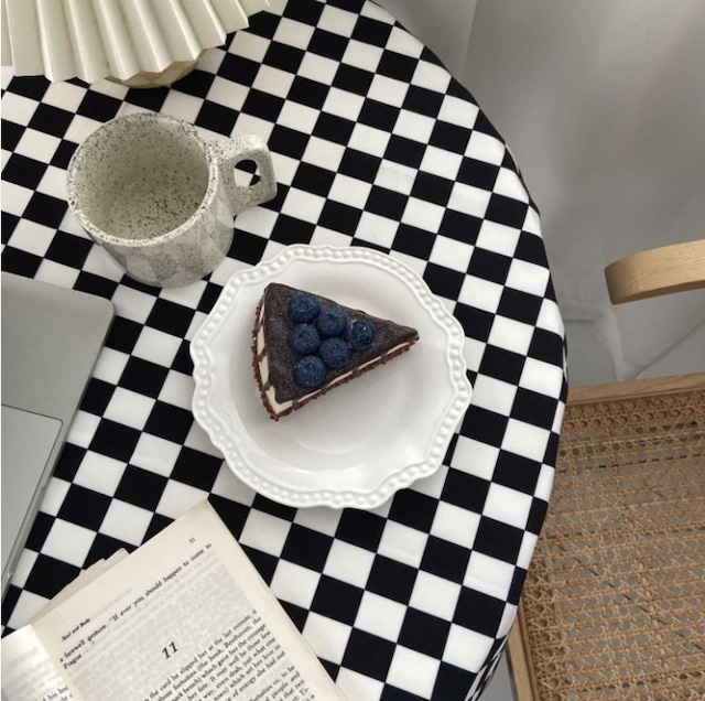 new retro checker board table cloth 2size / ニューレトロ チェッカーボード テーブルクロス 韓国 インテリア 北欧 雑貨