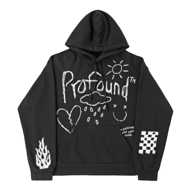 【PROFOUND】SHARPIE SUNSHINE HOODIE IN WASHED BLACK