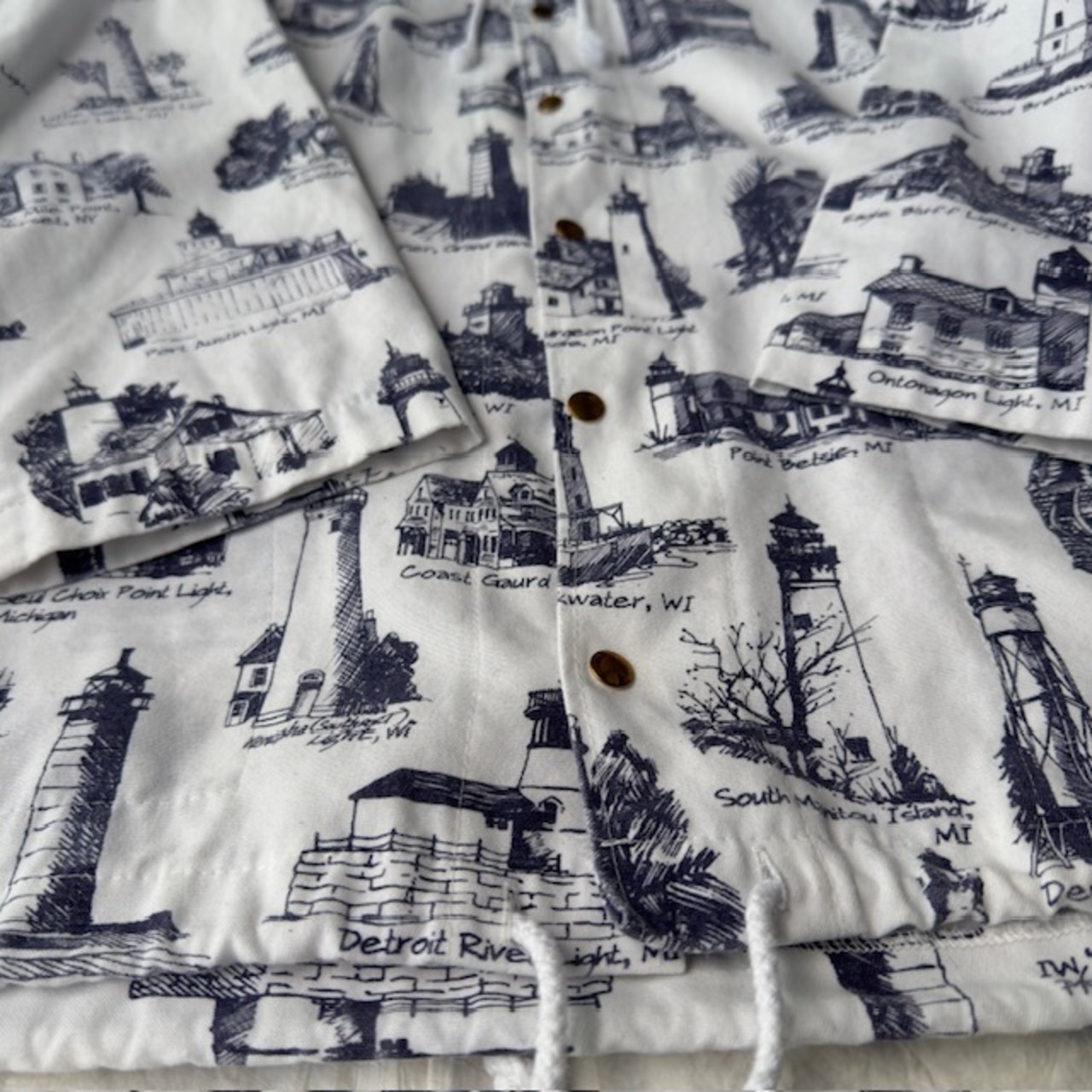 Michigan Rag フーディ 灯台プリント 90s 画像5