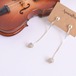 チェロ弦のシルバーワイヤーボールロングイヤリング C-003 Cello silver strings Venezian chain earring