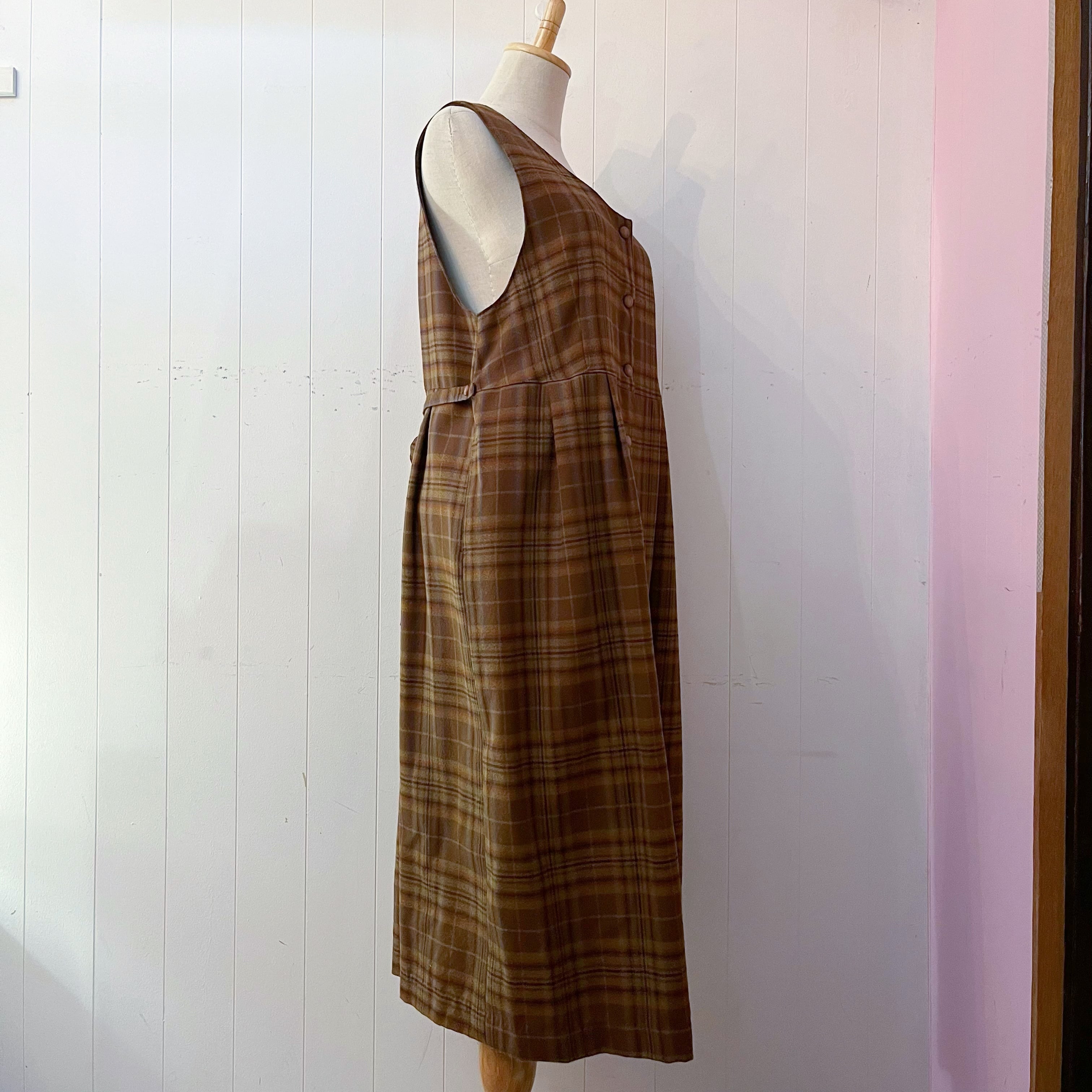 brown check jumper skirt