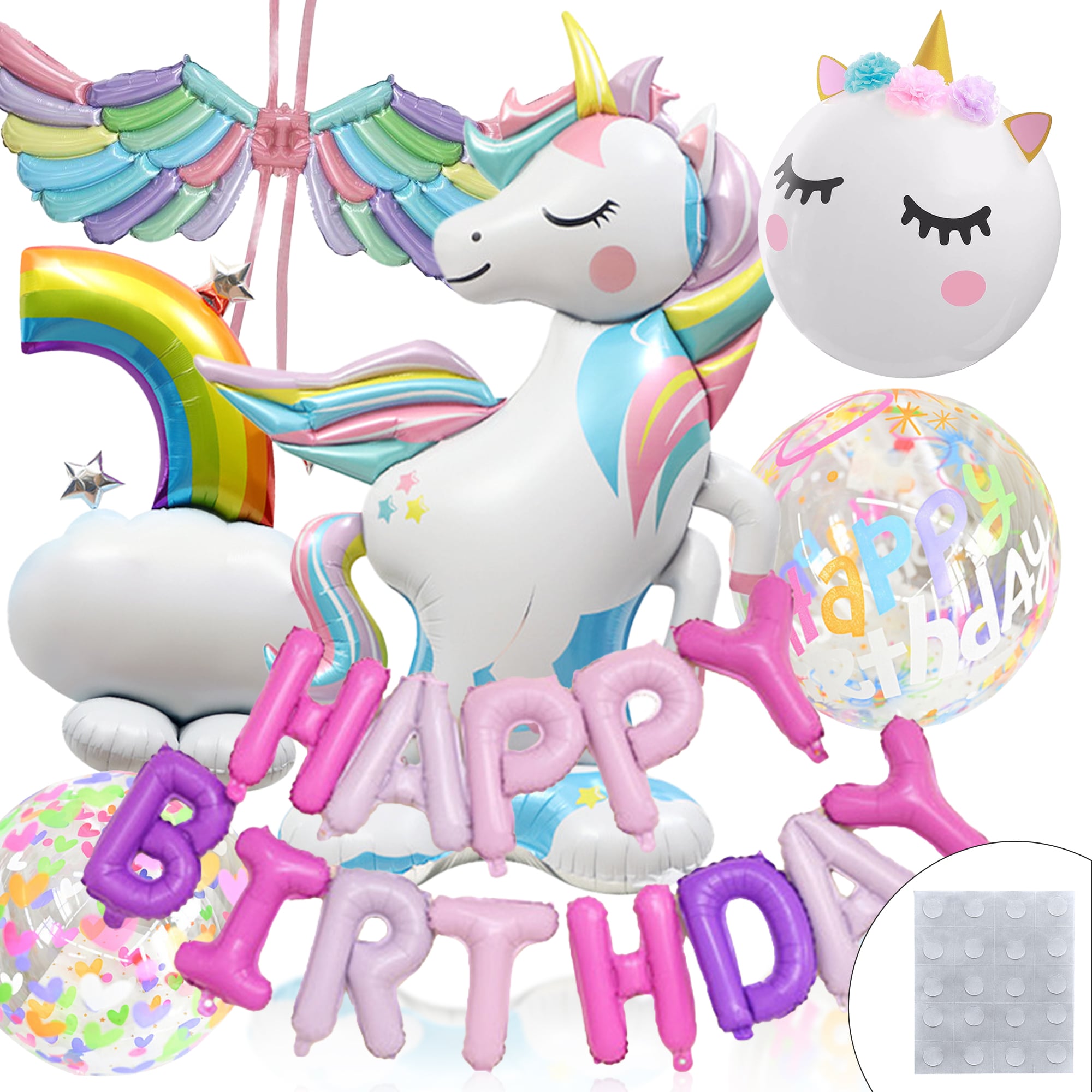 ユニコーン バルーン 誕生日 飾り付け ハッピーバースデーガーランド