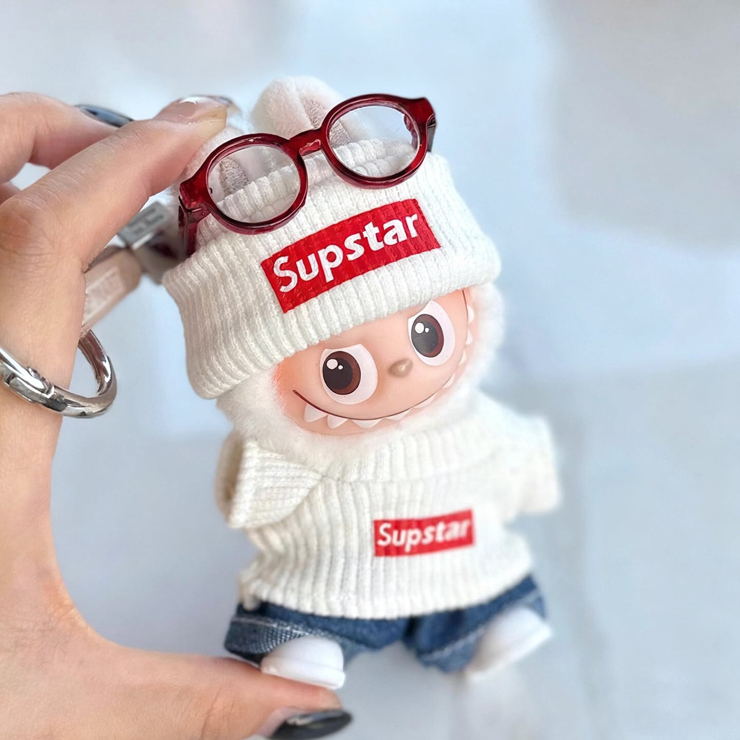 可愛さとクールさ両立！ラブブ 4.0 10cm 5点ニットコーデ 伸縮性あり