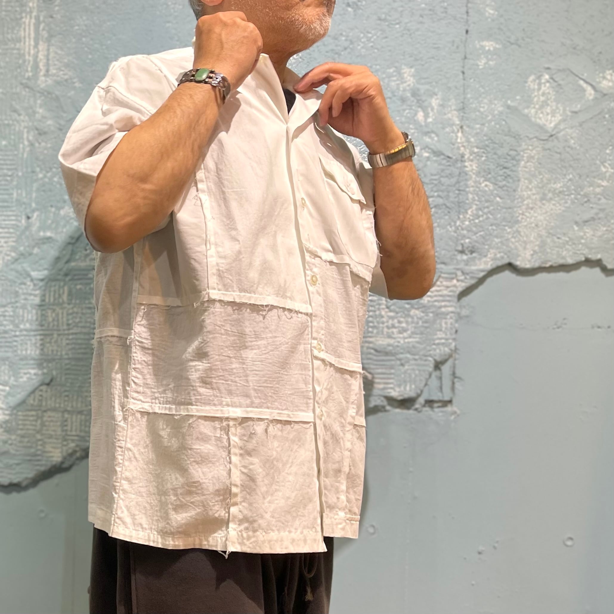 CHANGES / remake patch shirt / white