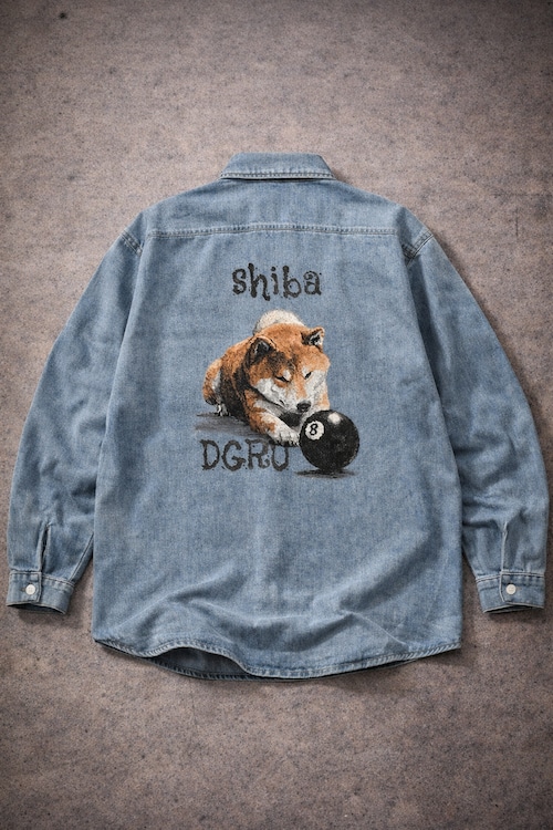 柴犬 デニムシャツ