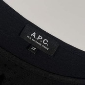 A.P.C. アーペーセー ドット風 7分袖 ウエストゴム ワンピース XS /ブラック レディース