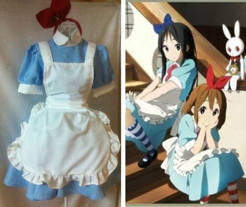 K2409 けいおん!(K-ON!) 平沢 唯（ひらさわ ゆい） メイド服　風 コスプレ衣装　 cosplay　コスチューム ハロウィン　イベント