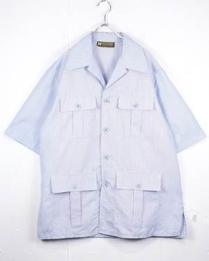【Caka act2】70's “Harris Casuals” Pocket Gimmick Vintage Safari Shirt