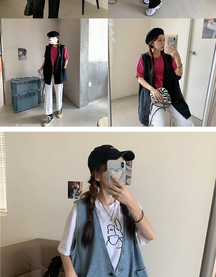 オータムカジュアルルーズノースリーブジャケット 秋物 萌量不足59914051076