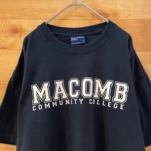 【MV SPORT】カレッジ マコームコミュニティ大学 ロゴ Tシャツ MACOMB COMMUNITY COLLEGE Lサイズ US古着 アメリカ古着