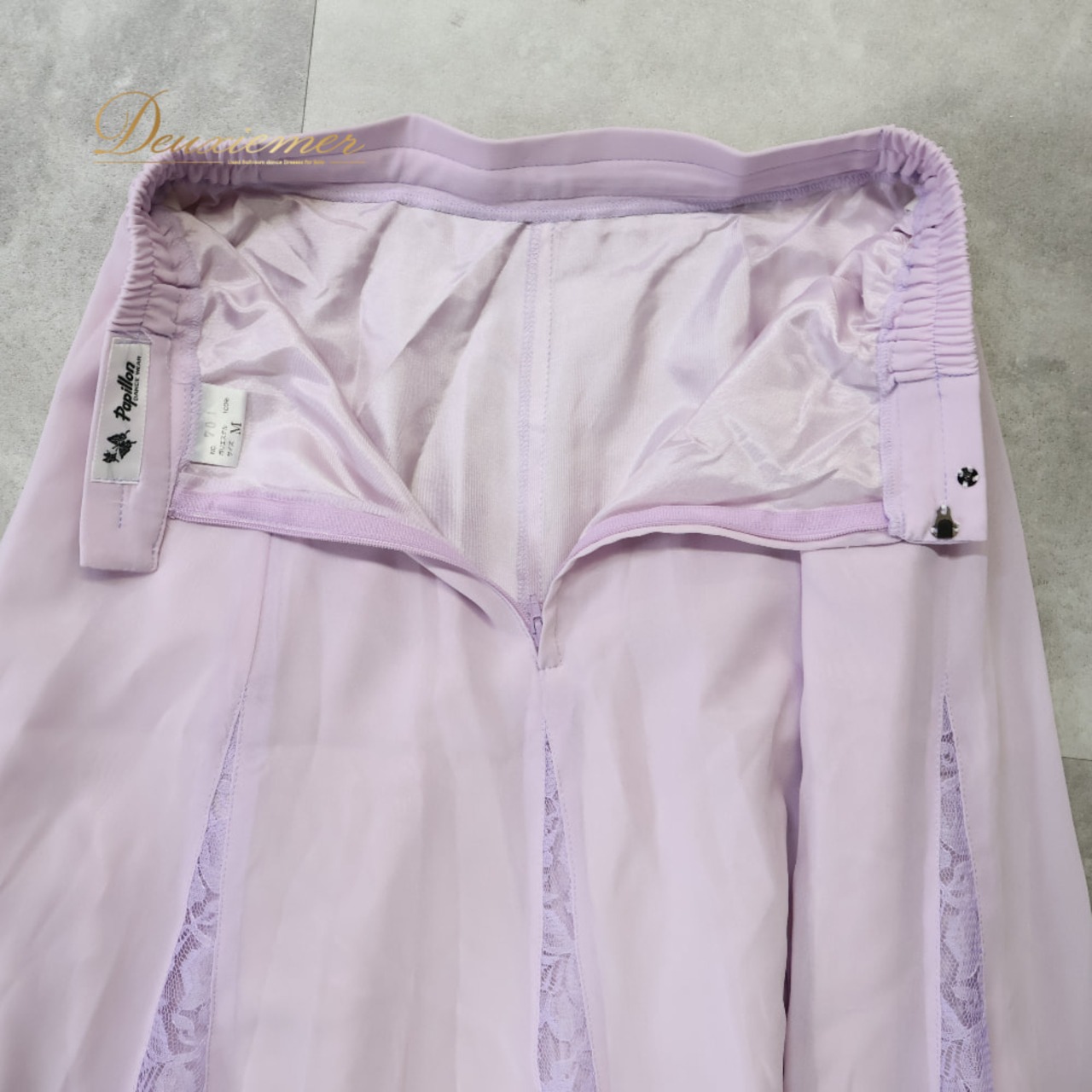 社交ダンス 衣装 PAPILLON パピヨン スカート レッスンウェア パープル系 紫 花 花柄 レース 淡い かわいい 練習 レッスン 上品 かわいい ダンス衣装 日本製 イベント ステージ パーティー おしゃれ レディース