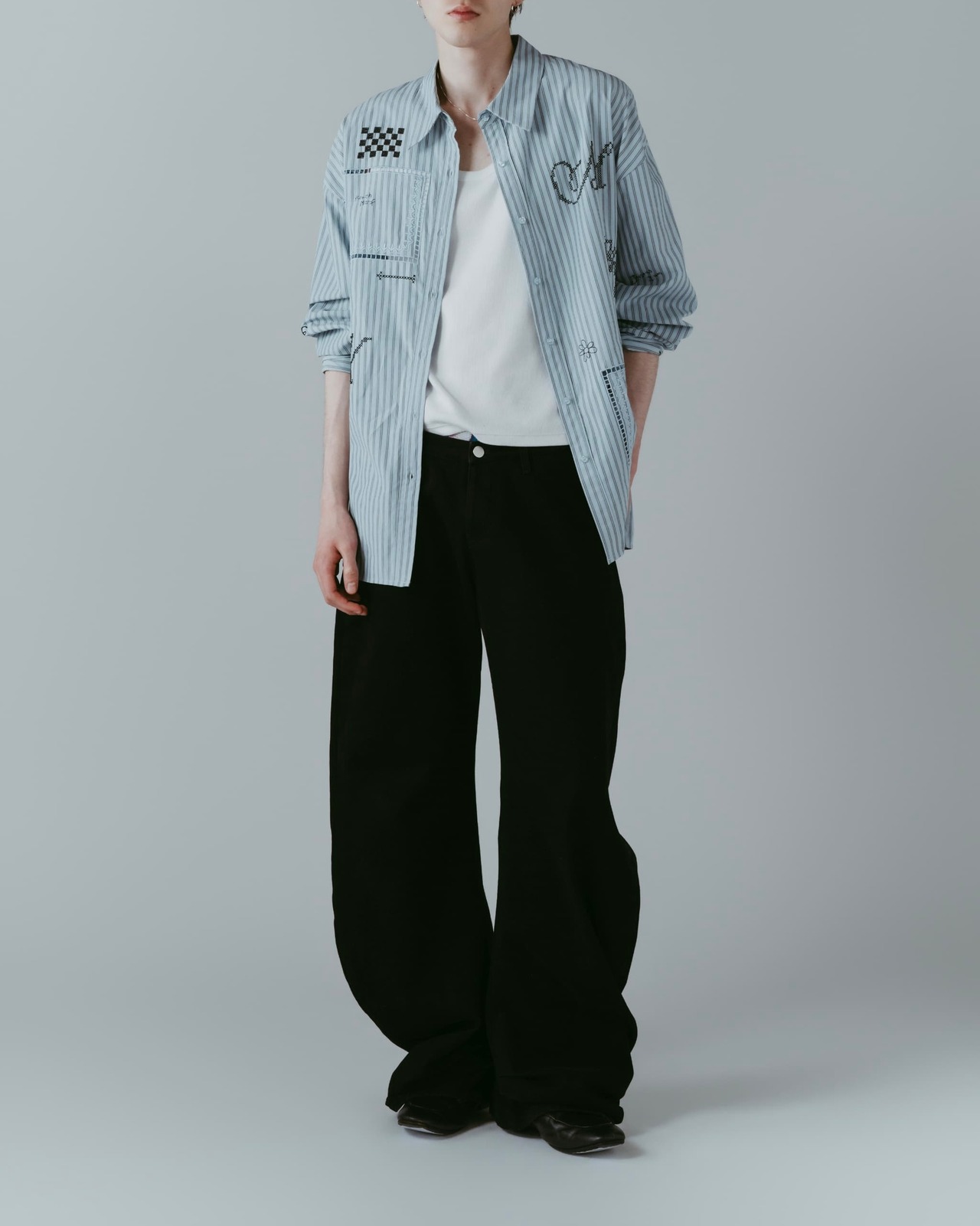 Embroidered Shirt / UNISEX / STRIPE - 12