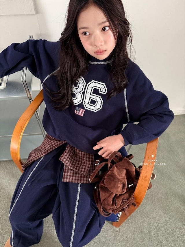 【予約】 comma 86トレーナー  26autumn 韓国ブランド　キッズ　女の子　小学生　コンマ　韓国子供服　トレンド