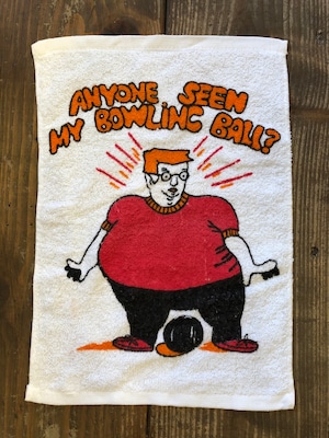 BOWLING TOWEL''ANYONE SEEN MY BOWLING BALL?"(White) /ボーリングタオル USA 70's 80's ビンテージ