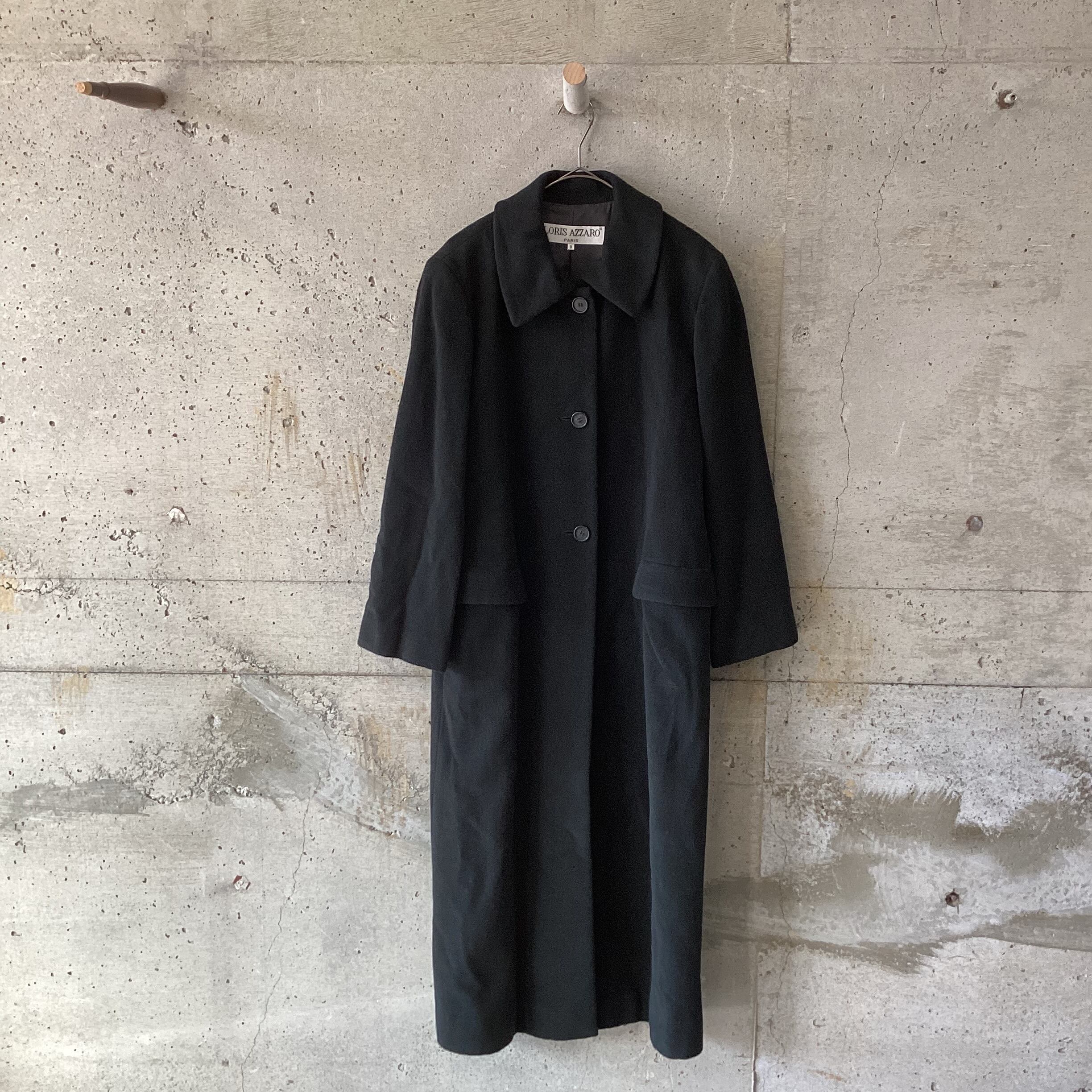 black wool long coat
