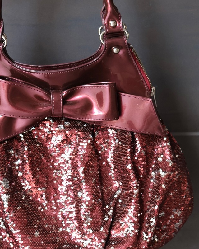 Sequin Design Ribbon Shoulder Bag