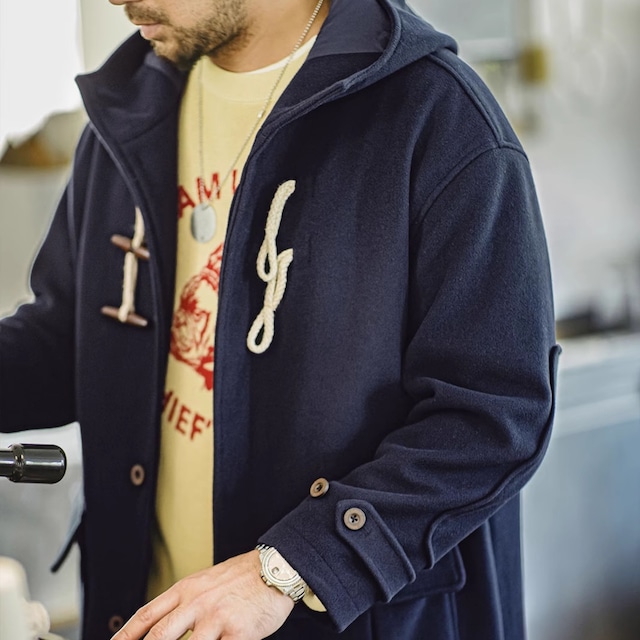 ホーンボタンダッフルコート 224124