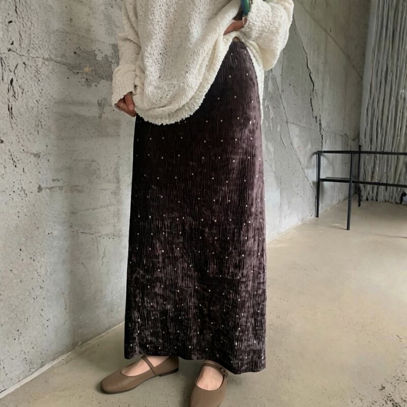 A-line straight long skirt ◆2color 204766