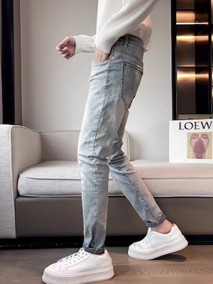 LIGHT COLOR SLIM RETRO DENIM PANTS  K0130