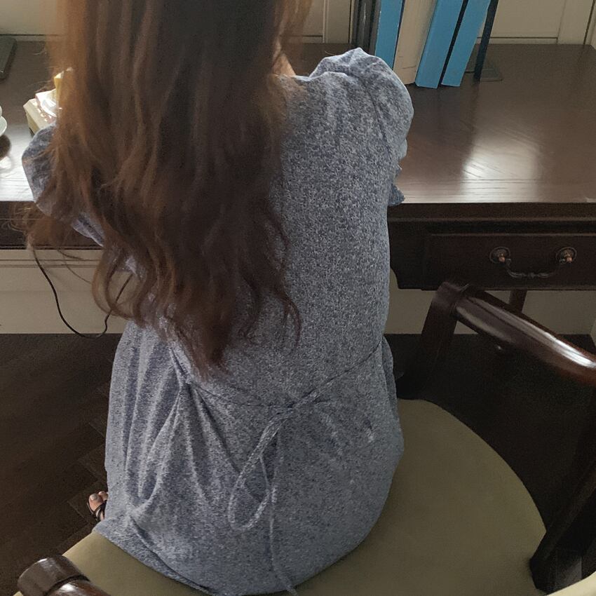 スリーブVネックドレス サマースタイルルーズウェスト薄手ロングスカート 大人ガーリー スウィート キュート カジュアル 夏物 ビッグFスモールZ韓国3680084880