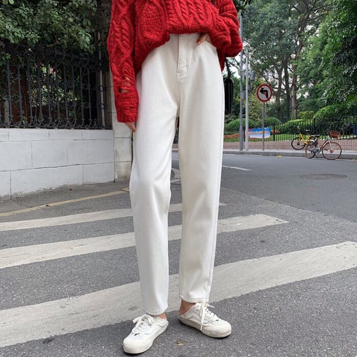 ジーンズ スプリングオータムハイウェストウェストスリムパンツ ルーズベルベットワイドレッグ 春物 秋物 ワイドパンツ 1号婦人82031248387