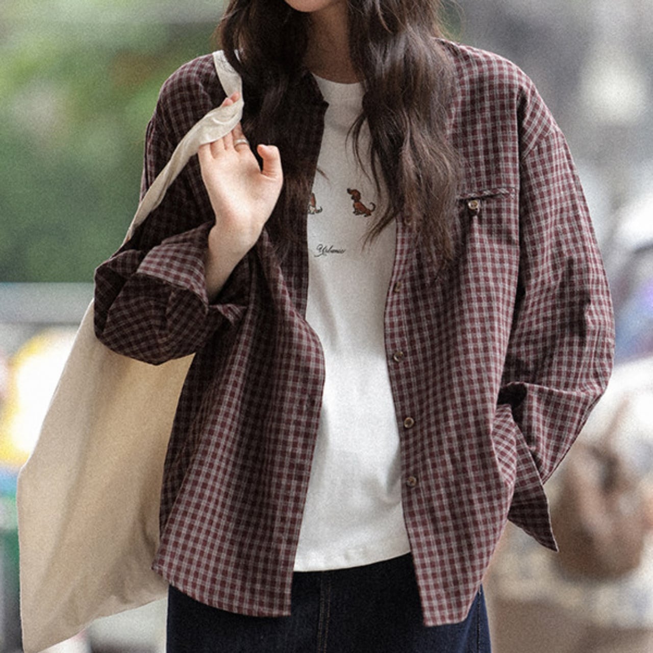 オーバーサイズレトロチェックシャツ A02063