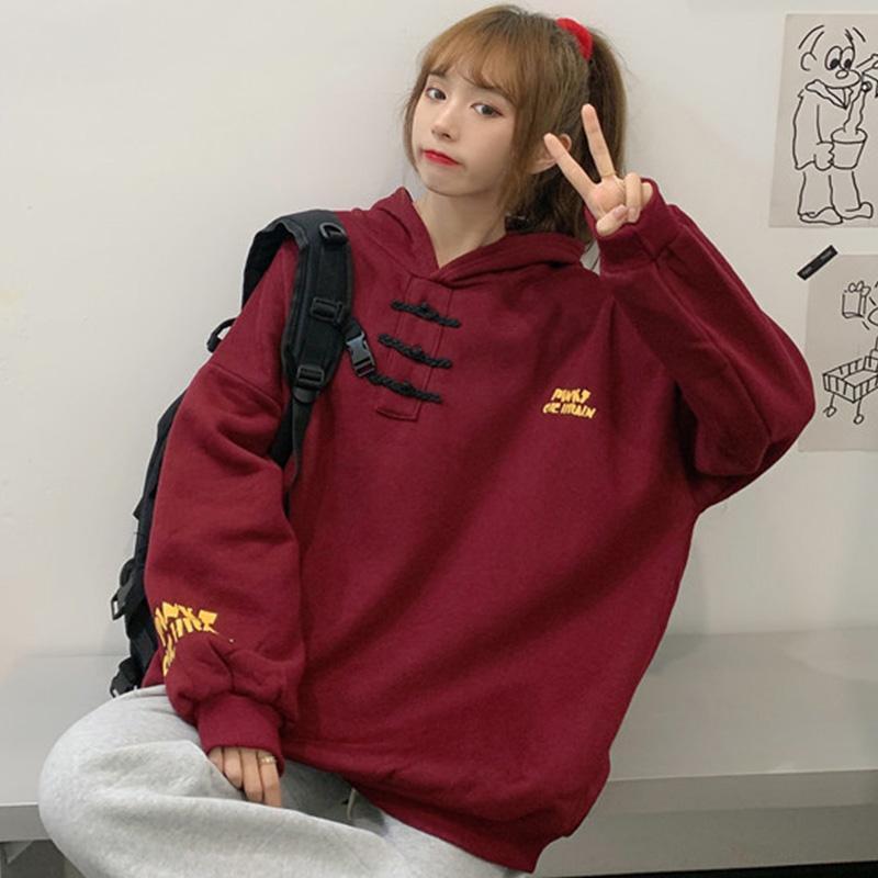 サブカル 服 地雷系 通販 パーカー プルオーバー チャイナボタン カジュアル