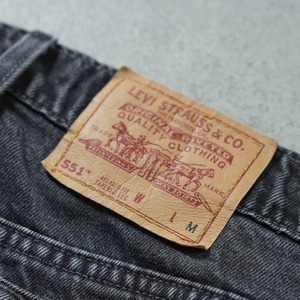 90s Levi's 551 black denim "made in USA" W34.5L30相当 古着