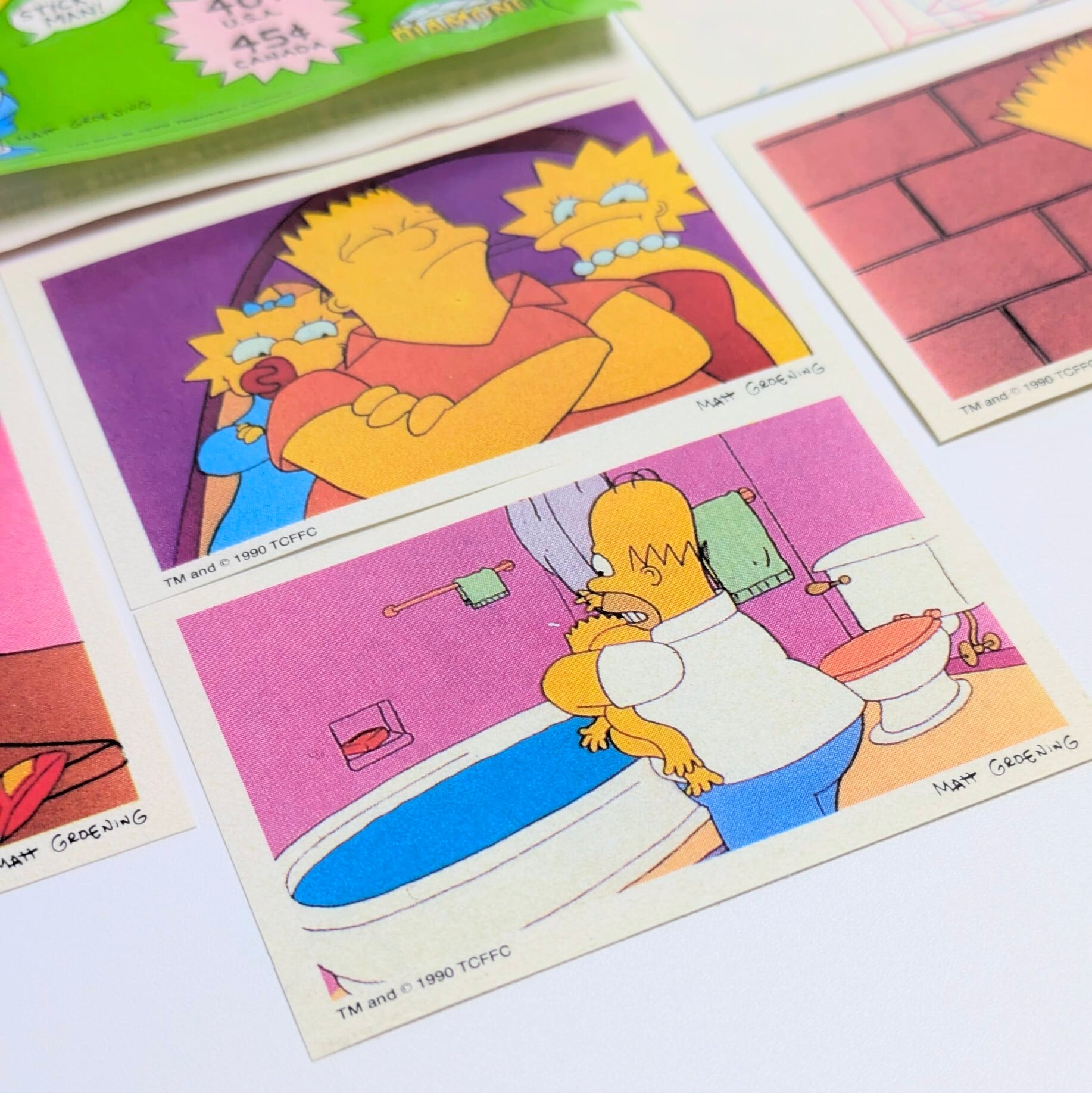 ☆送料無料！☆1990年製【 The Simpsons（ザ・シンプソンズ） 】VINTAGE ステッカー単品 （1パック=6STICKERS）〚アメリカン雑貨 アメトイ〛