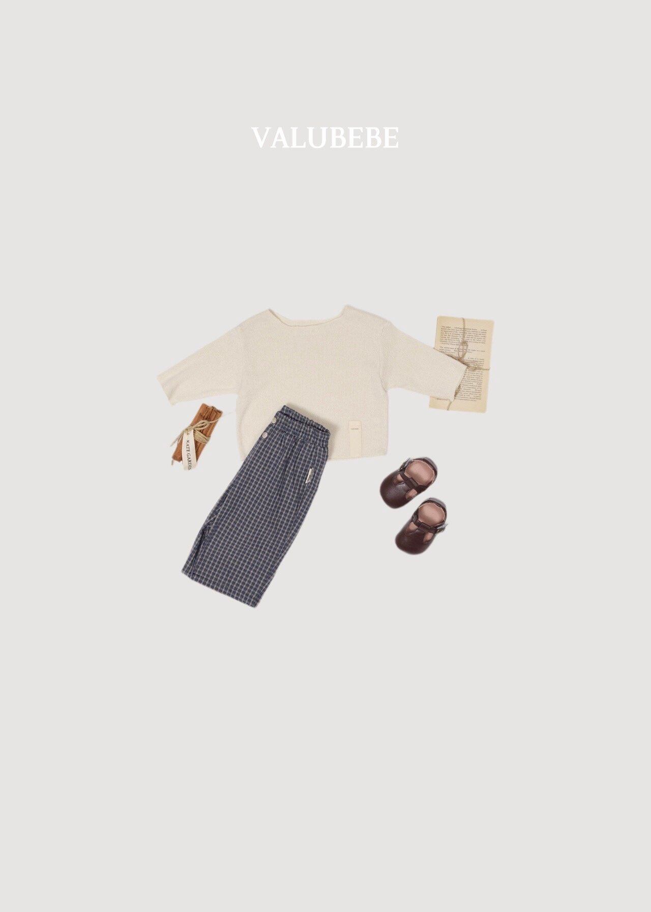 送料無料【予約】/ チェックボタンチノパンツ / valubebe
