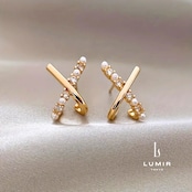 ツイストパールジルコニアピアス