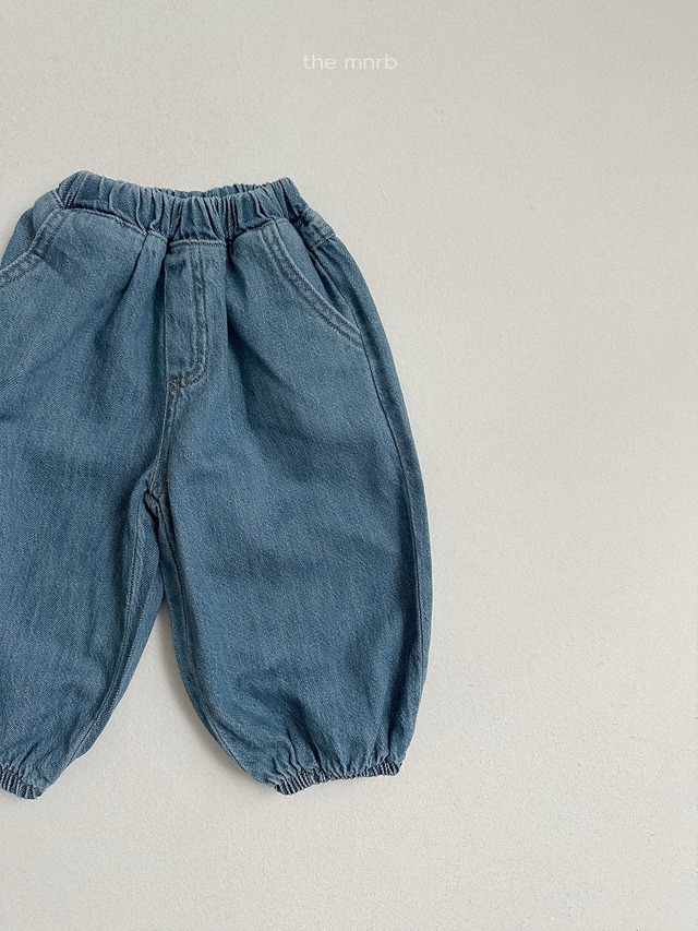 《予約》送料無料【minirobe】Stitch Denim Jogger Pants